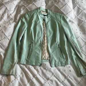 Cute teal pleather jacket!